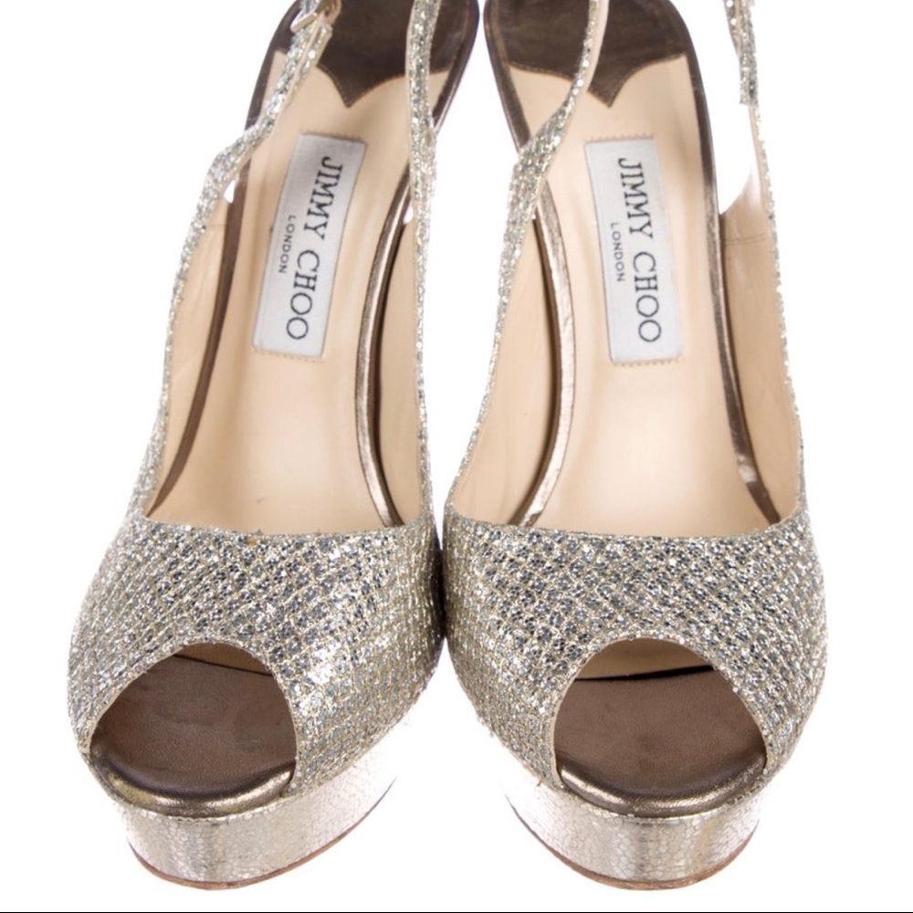 Jimmy Choo Glitter Slingback Pumps